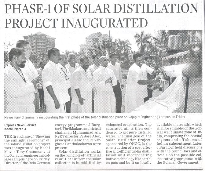 Vist of the Director of Indo-German Energy Program (IGEN) and Inauguration of solar distillation project